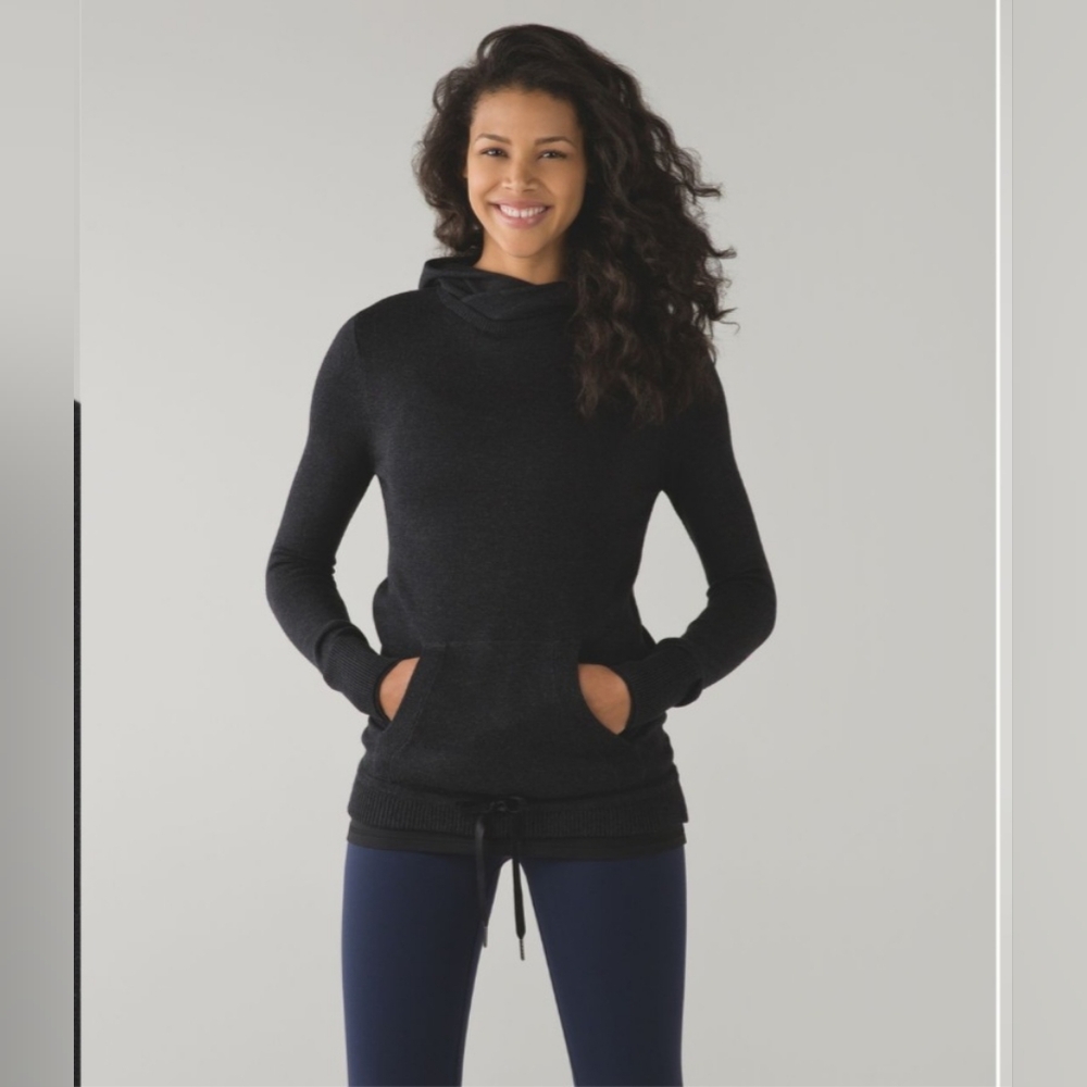 Lululemon Cashmere Sweet Savasana Pullover Heathered Black 12